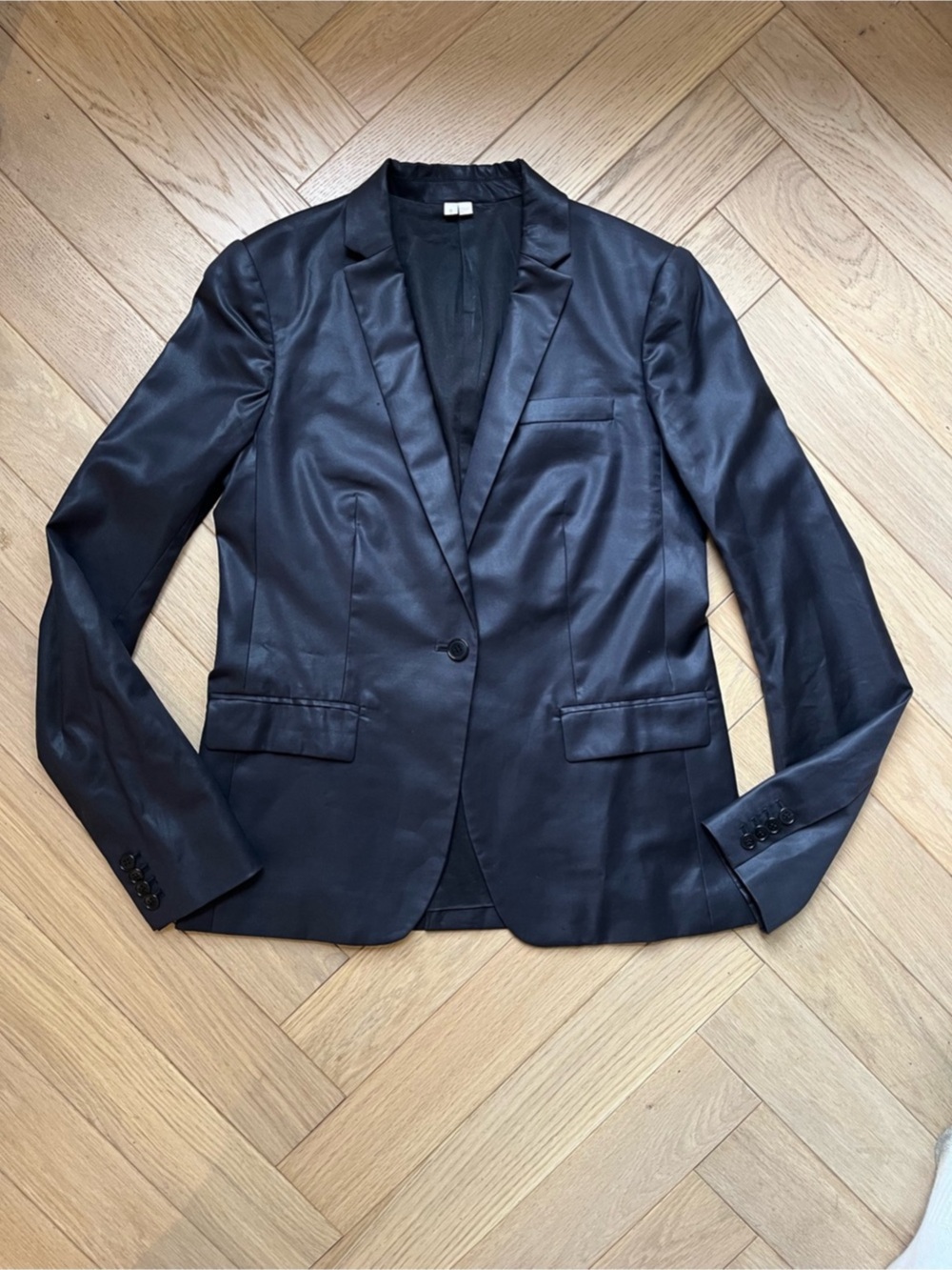 Helmut Lang Shiny Wool Tailored Jacket